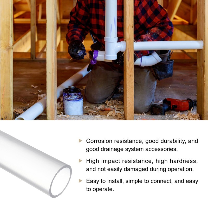 Rebower 33mm x 40mm Dust Collection Clear PVC Pipe 12"