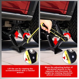 BCJCLTS Car Jack Kit 2.5 Ton (5512 lbs),Scissor Jack for Car with Rubber Pad, Equipped with Upgraded Cross Wrench, Portable tire Jack Replacement kit, and SUV MPV car Emergency