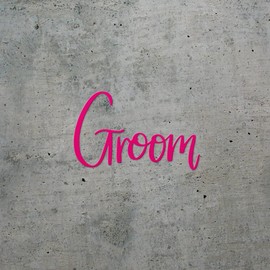 Decal Stickers of Groom (Pink) (Set of 2) Premium Waterproof Vinyl Decal Stickers for Laptop Phone Accessory Helmet Car Window Mug Tuber Cup Door Wall Decoration - ANDsticg91935PI