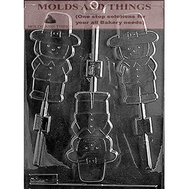 BOY PILGRIM LOLLY Chocolate Candy mold with Molding Instruction- 3 mold set
