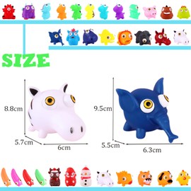 Funny Zebra Elephant Pinch Toy Stress Relief Toys,2pc Animal Popping Worm Stress Toy,Fidget Hand Toy Squishy Squeeze Toy with Pop Out Eyes for Kids Adults Autistic Birthday Gifts,Xmas Stocking Fillers