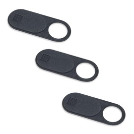 Garegce 3PCS Webcam Cover Slider for Privacy, Ultra Thin Web Privacy Camera Covers Stickers, Laptops Pad Devices Camera Cover Slider-Black-L