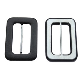 Trimming Shop Tri-Glide Slide Buckle Adjustable Webbing Triglides Slider Covered PVC Buckle for Handbag Strap, Backpack, Pet Collars, Belts, DIY Craft Projects, 50mm, Black, 2pcs