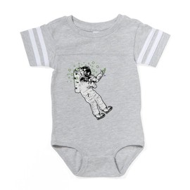 CafePress Tipsy Astronaut Cute Infant Baby Football Bodysuit Heather Gray