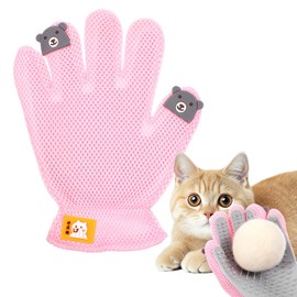 Gjinxi Pet Hair Removal Glove 2 in 1 Pet Grooming Gloves for Dogs Cats Dog Fur Remover Glove Static Electricity Cleaning Gloves for Home Grooming and Care Hair Remover Mitt for Shedding Massage