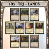 10x TRILANDS TRI-LAND Full Set All 3-Color Triple Lands Commander