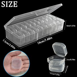 DUOFIRE 40 Pieces Storage Box Plastic Storage Containers Clear Adjustable Craft Storage Organizer for Craft Jewelry Beads Earring Ornament Container Tool Fishing Hook Small Accessories Organizer