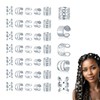 【DERRON】ヘアビーズ 40 個セット ヘアアクセサリー ダンス ヘアブレイドリング 髪飾り 多種類 編み込み用 金具
