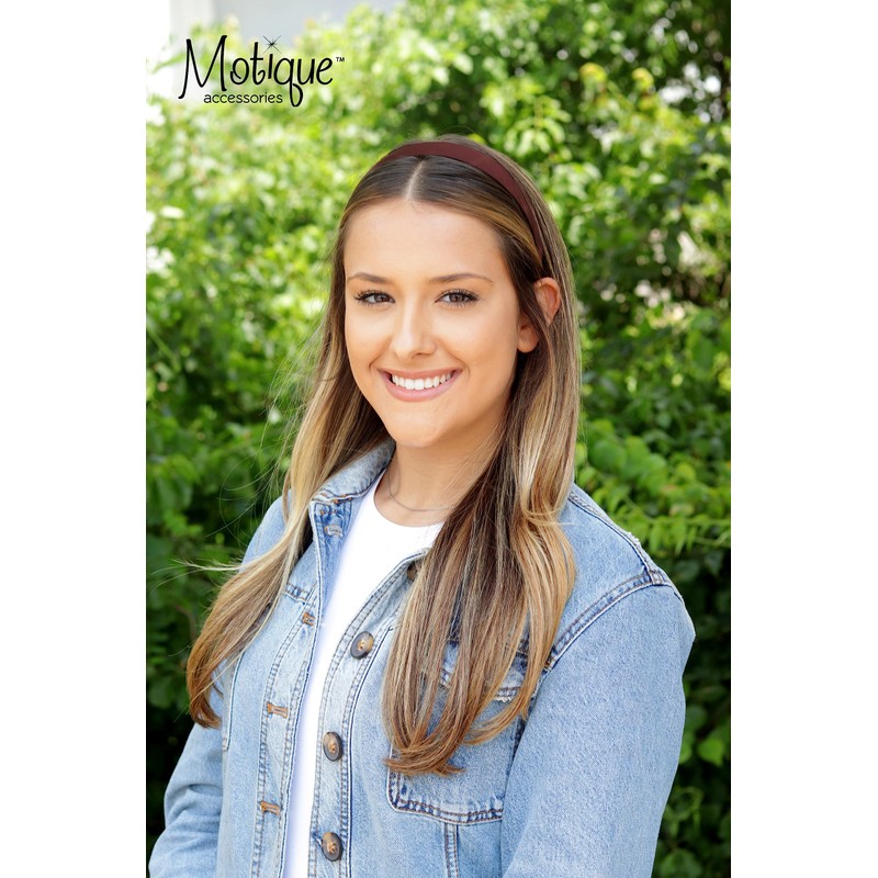 Motique Accessories 1 Inch Satin Hard Headband for Women and