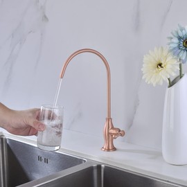 Delle Rosa Drinking Water Faucet in Copper Finish, Retro Solid Brass Kitchen Water Filter Faucet, Commercial Water Filtration Faucet for Under Sink Water Filter System,Copper Finish