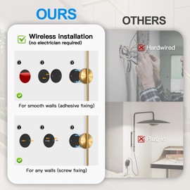 TaoFiaCo Battery Operated Wall Sconces Set of Two,Wireless Rechargeable Wall Sconces Set of 2 with Remote Control Dimmable Wall Light Decor for Living Room, Bathroom for, 24 Inch, Gold