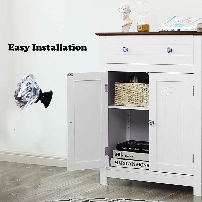 DeElf 26 pcs Clear Crystal Glass Drawer Cabinet Pulls Knobs