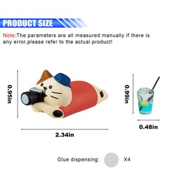 Cute Cat and Lime Tea Car Dashboard Trim Accessories, Funny Resin Car Rearview Mirror Decorations, Universal Auto Interior Desk Office Ornament for Men Women Present (Camera Cat)