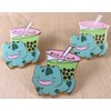 Kawaii Bulbasaur Boba Bubble Tea Straw Metal Enamel Pin Backpack