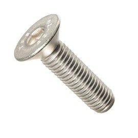 M5-0.80 x 25MM Flat Head Socket Cap Screws, Allen Socket Drive, Din 7991, Stainless Steel A2-70, Full Thread, Plain Finish, Flat Point, Quantity 50 by Fastenere