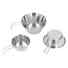 3 PCS Stainless Steel Camping Bowl Set Portable BBQ Folding