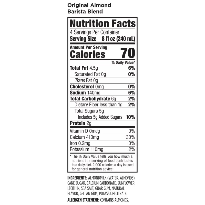 Califia Farms Almond Barista Blend Dairy Free Milk Substitute 32