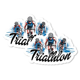 Triathlon Magnet 4 Inch 2-Pack Swim Bike Run – Strong Vinyl Decorative Sport Magnets for Fridge Locker Kitchen Office – Cute Fun Aesthetic Cool Durable & Long-Lasting Souvenir ID44999