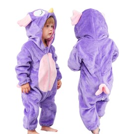 MICHLEY Unisex Baby Boy Girl Hooded Romper Winter Animal Cosplay Jumpsuit Outfits, Owl, 2-5months, Size 70