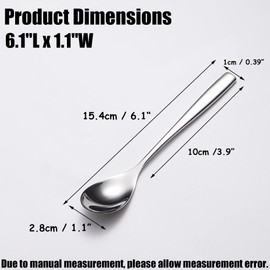 Wenkoni 6.1"Small Dessert Spoons, Yogurt,Coffee,Espresso,Ice Cream Spoons SUS 304 Stainless Steel spoons for Coffee,ice cream,dessert,yogurt,pudding,5 pcs Set.