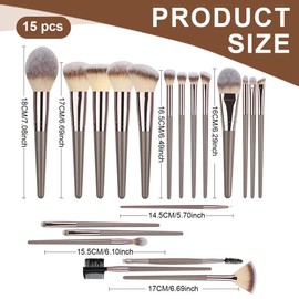 LuLiyLdJ Make up Pinsel Set Professionelles 15 Pcs Pinselset Makeup Schminkpinsel Kit Foundation Lidschatten Kosmetikpinsel Kosmetikpinsel Set mit