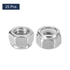 sourcing map 25Pcs 5/16"-18 Nylon Insert Hex Lock Nuts, 304