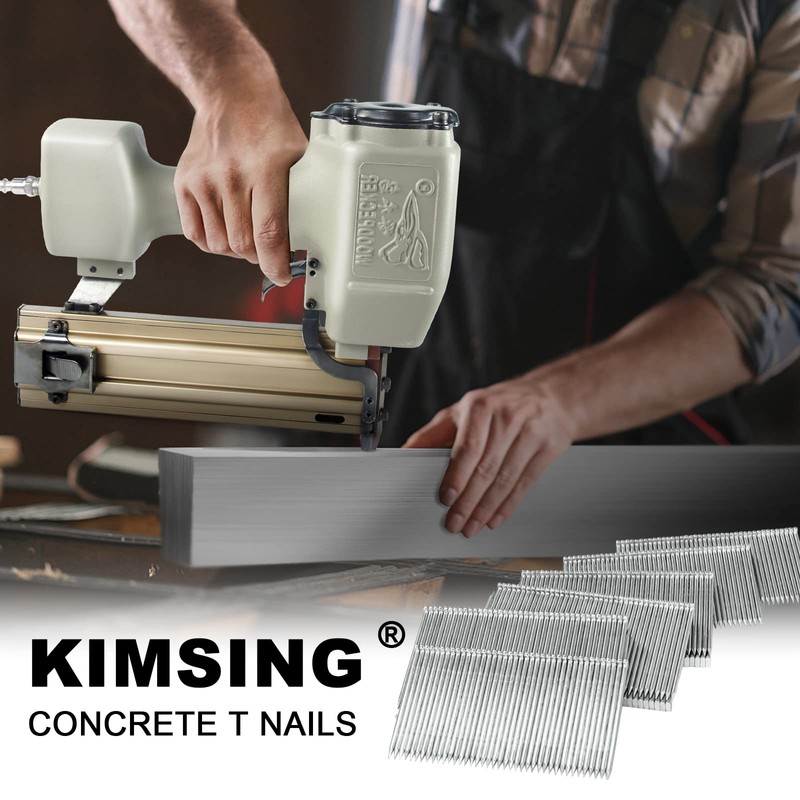 KIMSING ST18 Concrete T-Nails, 14 Gauge 18mm Length, 800PCS/BOX, Galvanised