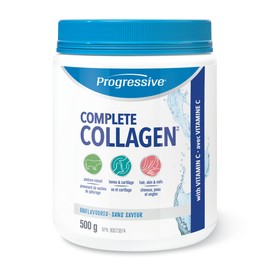 Progressive Progressive Complete Collagen Unflavoured, Canadian-Made, for Healthier Hair, Skin, Nails and Joints. Grass-Fed Non-GMO with Antioxidants, Hydrolyzed with Vitamin C for Best Absorption, 500 g