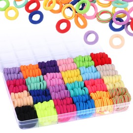 Funtopia Funtopia 360 Pcs Baby Hair Ties, 24 Colors Soft Seamless Girls Hair Ties, Toddler Hair Elastics Kids Rubber Hair Bands with Organizer Box, Mini Ponytail Holders for Girls Toddlers and Infants