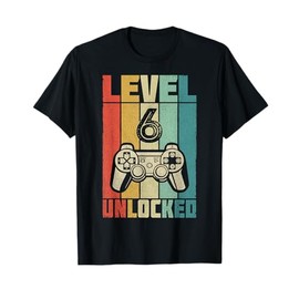 Birthday 6-YO Boy Level 6 Unlocked Anniversary 6th Wedding T-Shirt