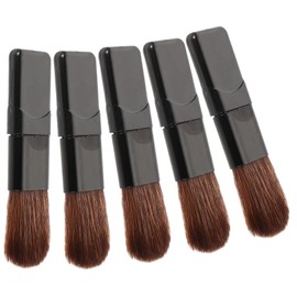 Baluue 5pcs Mini Makeup Brush Travel Kit Flat Blush Brush Soft Fiber Blush Applicator Face and Eye Makeup