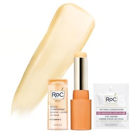 RoC Multi Correxion Revive + Glow Eye Balm with Vitamin C (0.14 oz) + Retinol Eye Cream Packette