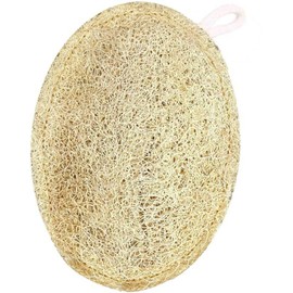House Of Skins Natural Loofah Sponge - Biodegradable Exfoliating Scrubber Made from Organic Sponge Gourd - Eco-Friendly, Sustainable, and Perfect for Bath & Kitchen - Pack of 3 (OVAL), Beige