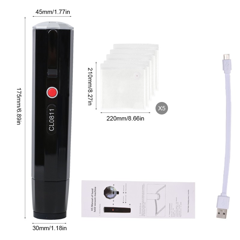 Handheld Vacuum Sealer Machine Portable USB Charging Cordless 2-in-1 Manual