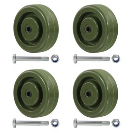 LONGRUNFORU 4" High Temperature Wheel 700 LBS Capacity Oven Caster Replacement-3/8" Bore Heat Resistant up to 525°F Epoxy Resin Thermoset Wheel with Ball Bearing（4 Pack）