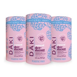 Däki Natural - Desodorante en Barra para Mujer y Hombre (Pack de 3) Protección Suave sin Aluminio - Aroma Natural Soft, Envase 100% Compostable, 100 g