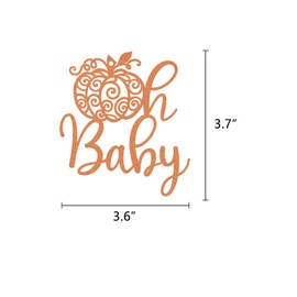 Fall Pumpkin Tags Baby Shower Centerpiece Decoration Autumn Theme Gift Tags Glitter Orange Swirly Pumpkin Favor Tags 24 PCS