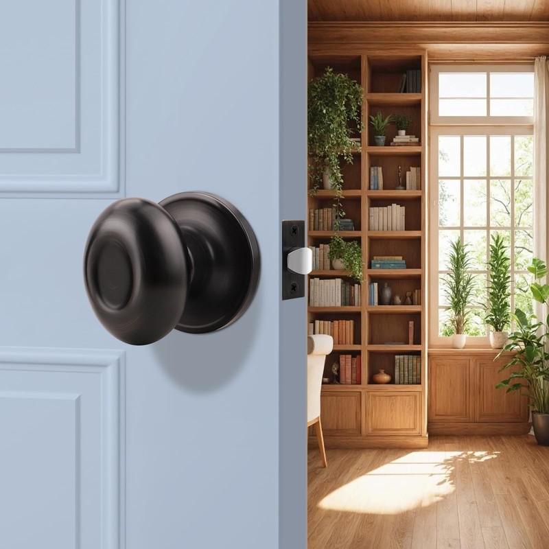 Gobrico 8 Pack Passage Door Knobs Oil Rubbed Bronze Egg