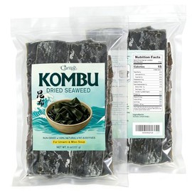 Curnue 8 oz Dried Kombu Seaweed for Miso Soup– Dried Kelp Kombu Seaweed for Dashi Stock, Soup Base, Seaweed Salad & Rice Seasoning – Sun-Dried, Naturally Umami, No Additives (227g)