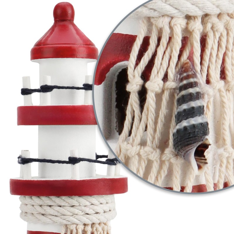com-four® 2-Piece Maritime Decoration Set - Decorative Wooden Sailing Ship