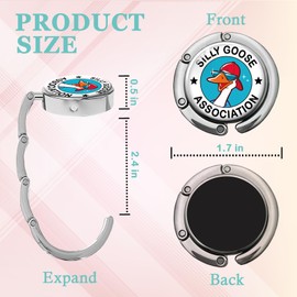 KANGYUSO Funny Goose Foldable Purse Hook, Silly Goose Association Handbag Hanger Holder, Round Purse Table Hook Bag Hanger Hook, Funny Desk Hook Gifts for Women Girl Colleague Boss Lady Office Work