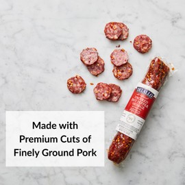 DeLallo Hot Pepper Sausage, Artisan Salami Stick, Air-Cured, Made with Fresh Garlic and Sea Salt, Hand Rubbed with Hot Chili Pepper Flakes, Warm Spicy Flavor, No Added Nitrates or Preservatives, Gluten Free, 7 oz Stick, (3 Pack)