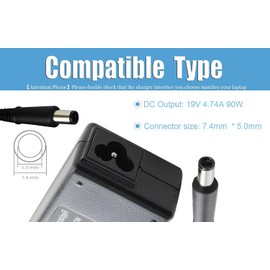 AC Adapter Charger for HP EliteBook Revolve 810 G3 Tablet; HP EliteBook 850 G2 Notebook PC; HP 20zw All-in-One PC, 20-r010zw.