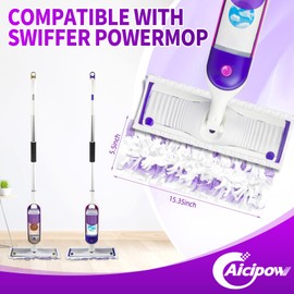 Aicipow 36 Count Disposable Mop Pads for Swiffer Power Mop, Replacement for Swiffer Mopping Pads Refills Compatible with Swiffer Power Mop Pads, Multi-Surface Mop and PowerMop Wood Mop Floor Cleaning