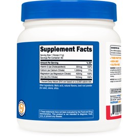 Nutricost Calcium Magnesium Zinc with Vitamin D3 Powder, 60 Servings (Fruit Punch) - Calcium (1000 MG) Magnesium (420 MG) Zinc (16.5 MG) Vitamin D3 (30 MCG) - Gluten Free, Non-GMO