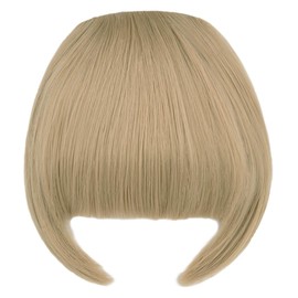 Luxiremi Clip-In Pony Ash Blonde Face Pony Clip in Fringe Bangs Extension Thick Fake Clip Pony Hairpieces for Women