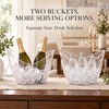Clear Ice Buckets, 2-Pack Beverage Chiller Tubs with Built-In Handles,