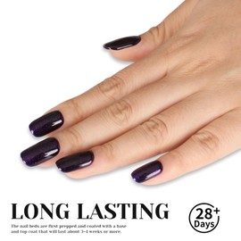 TUTUYU Dark Purple Glitter Gel Polish,Sparkly Shimmer Glitter Purple Gel Nail Polish,0.51 Fl Oz Soak Off UV Gel Polish for Nail Art Starter,Manicure Salon,Girls Women Gifts - GP0066