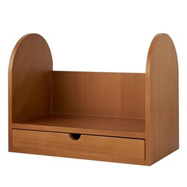 Generic ressence Desktop Wood Bookshelf Wide-Drawer Type, Walnut