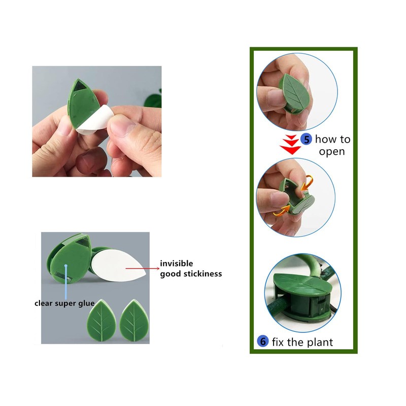 zalati Plant Climbing Supports 50 Pieces Plant Clips Wall Mount